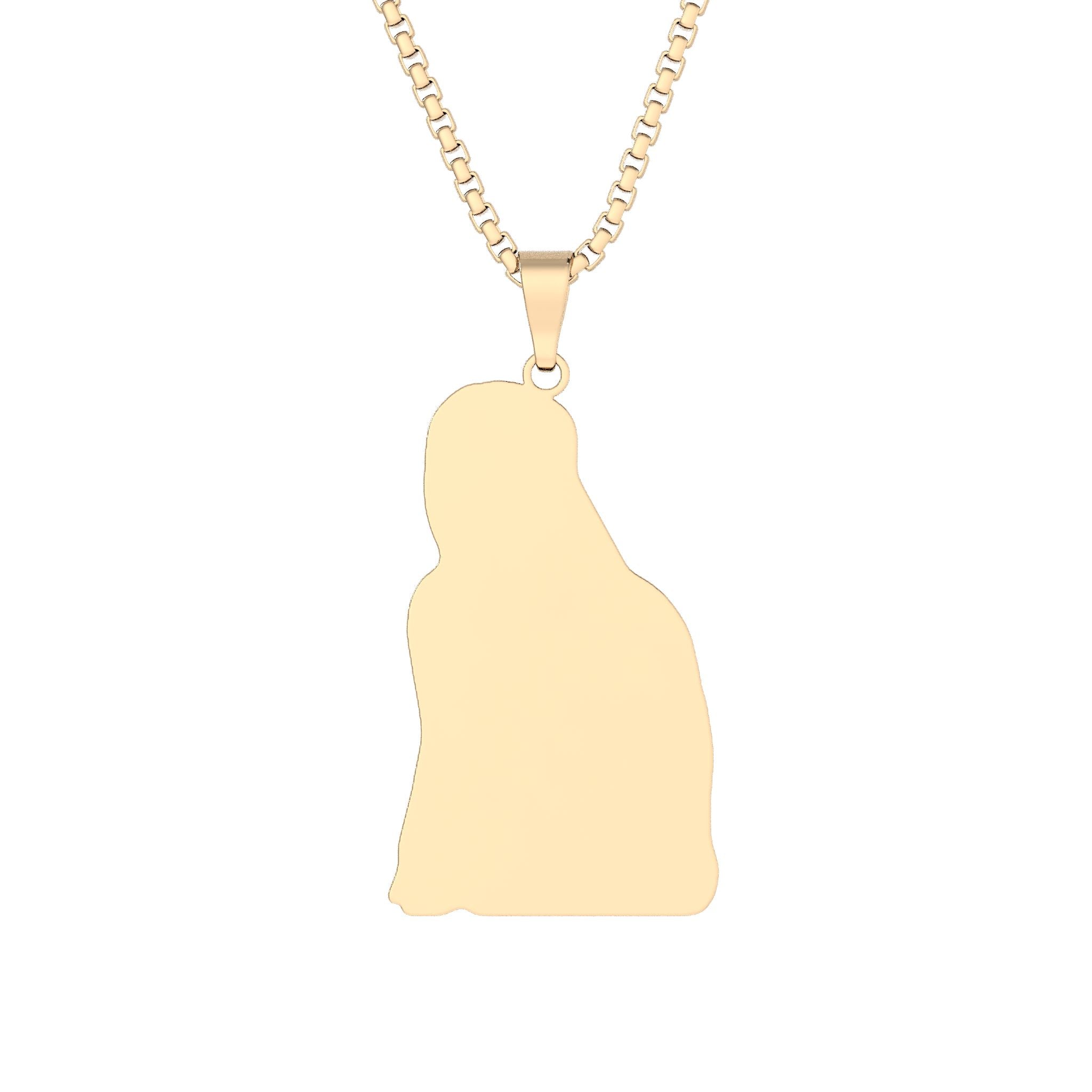 Luigi Pendant Necklace 1'' x 1'' Gold Plated