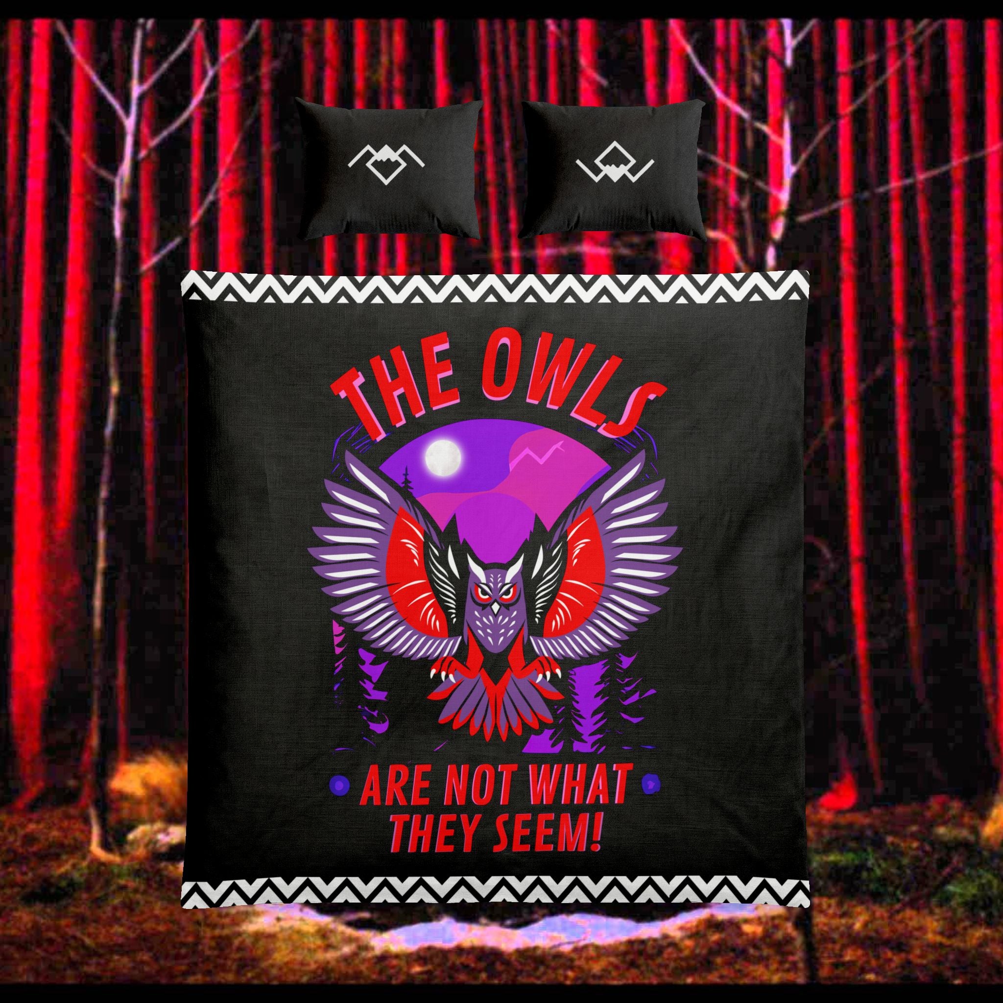 The Owls Are Not What They Seem - 100% Cotton Bedding Queen White