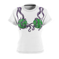 Seashell Bra Women's Tee - Nautical Mermaid Bikini Black stitching