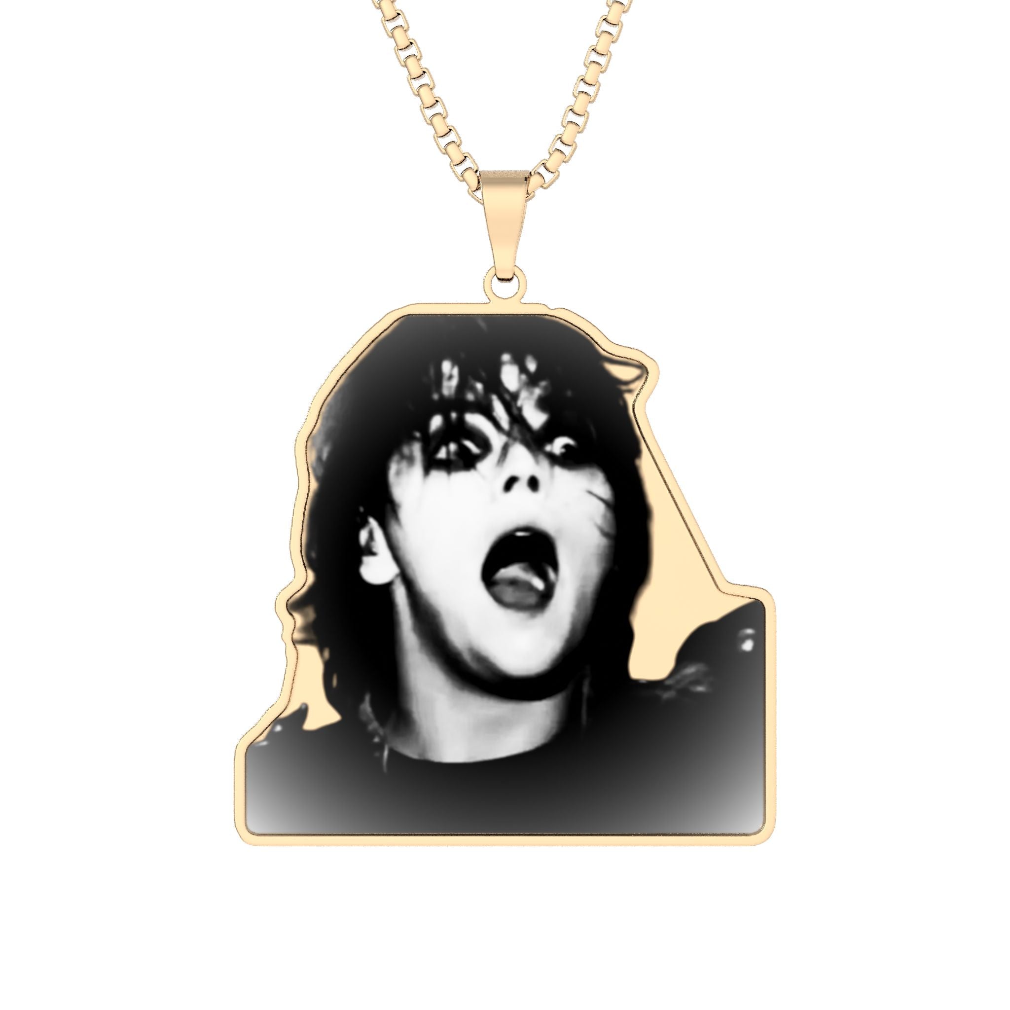 Gerard Pendant Necklace 1'' x 1'' Gold Plated
