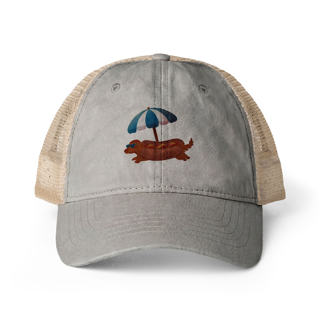 Hot Dog Dachshund Women's Cap One size Light Grey Polka Dots