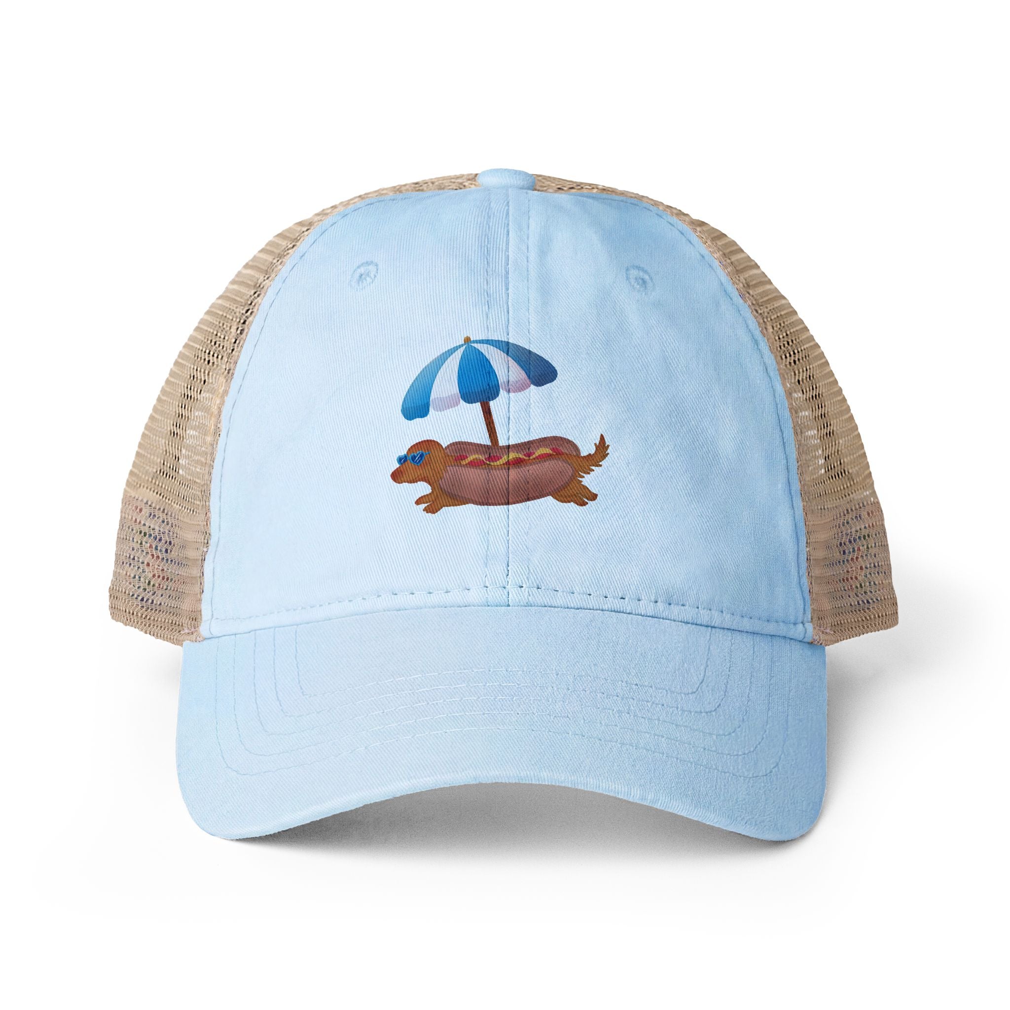 Hot Dog Dachshund Women's Cap One size Cashmere Blue Floral