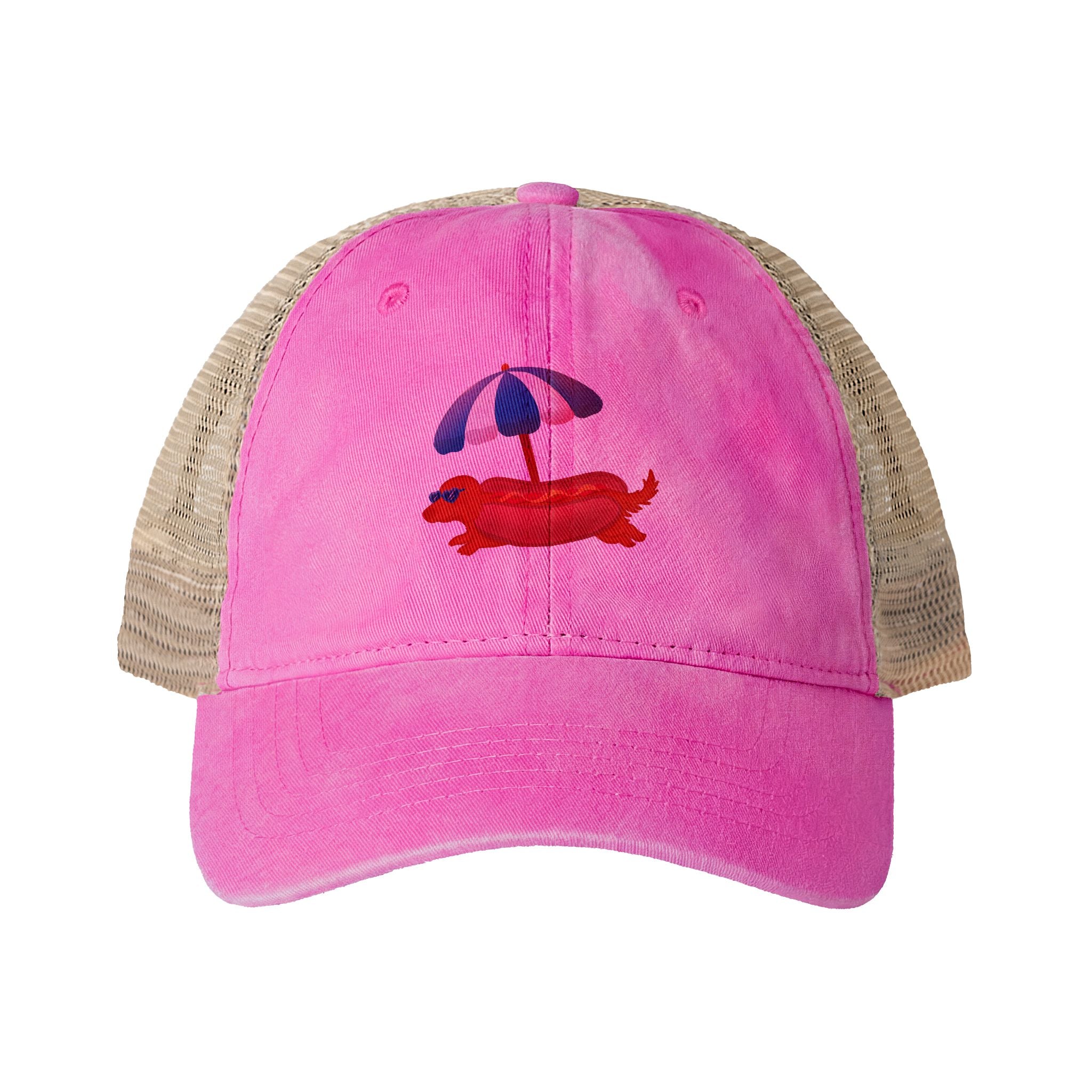 Hot Dog Dachshund Women's Cap One size Rose Polka Dots