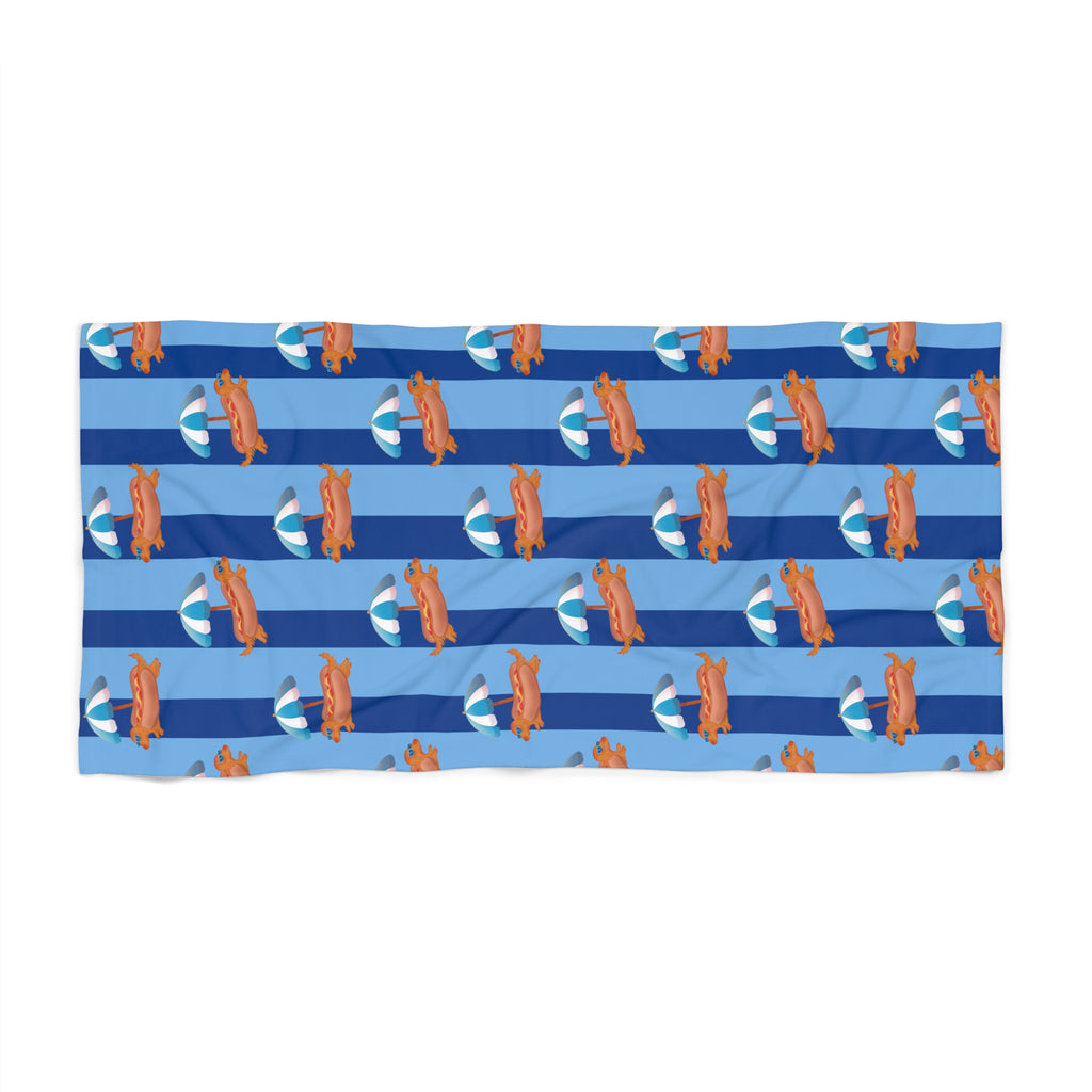 Hot Dog Dachshund Beach Towel 30" × 60"