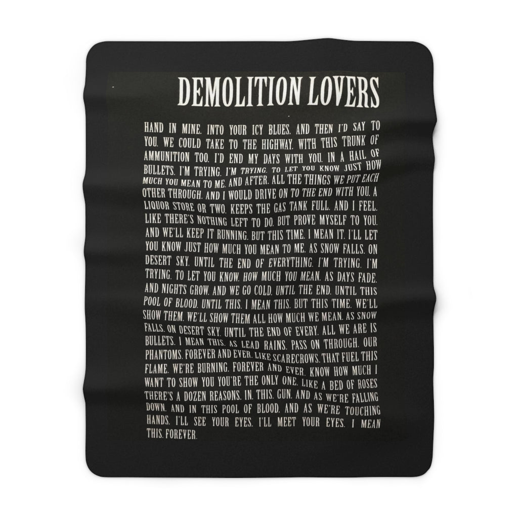 Sherpa Blanket with Demolition Lovers Lyric Print 60" × 80"