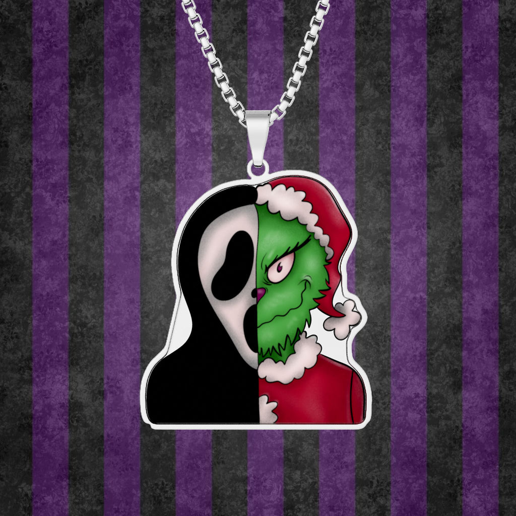 Spookmas Pendant Necklace 1'' x 1'' Stainless Steel