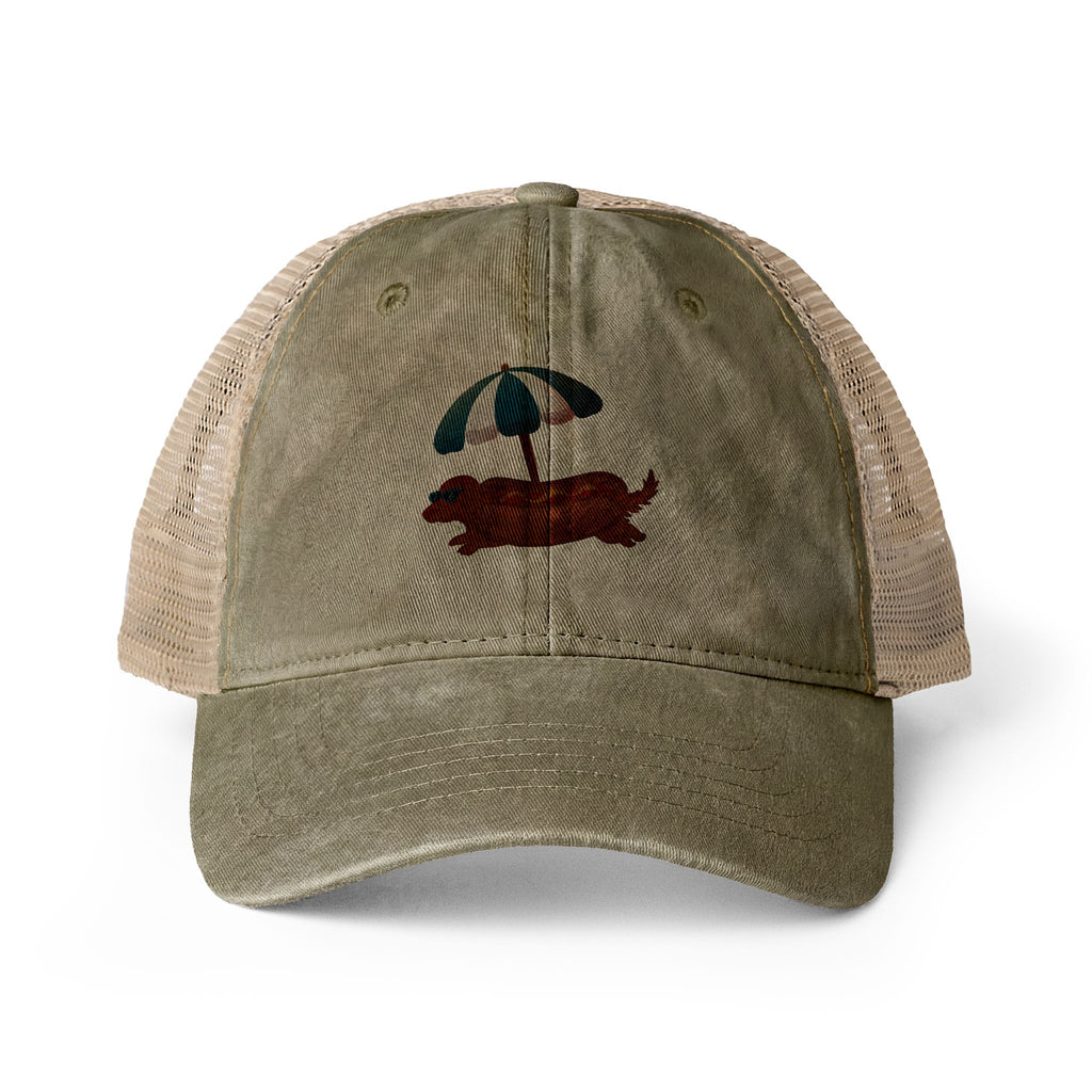 Hot Dog Dachshund Women's Cap One size Olive Camo