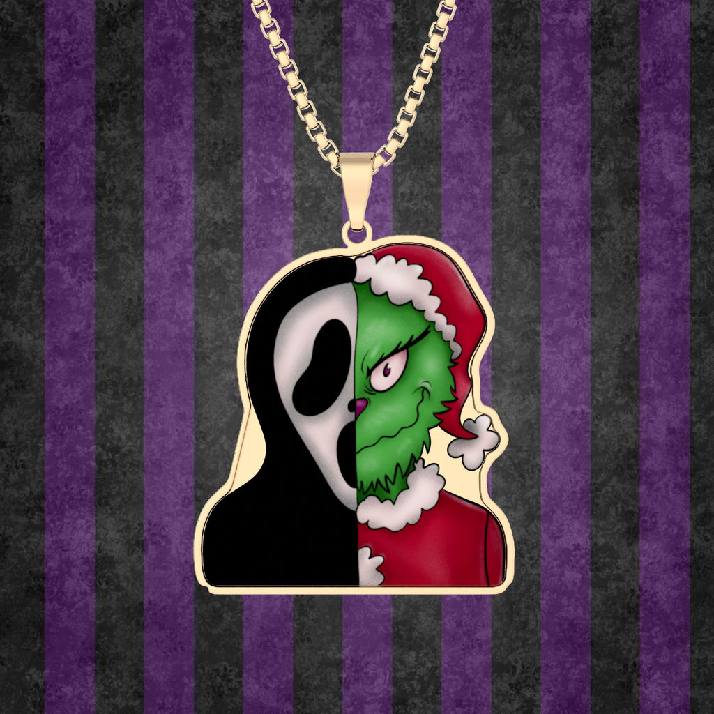 Spookmas Pendant Necklace 1'' x 1'' Gold Plated