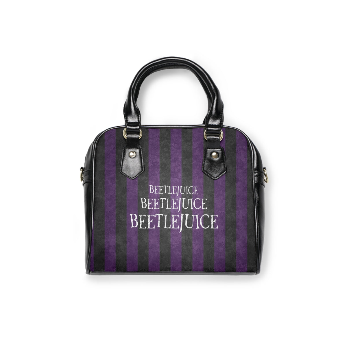 Beetlejuice Purple Striped Shoulder Handbag