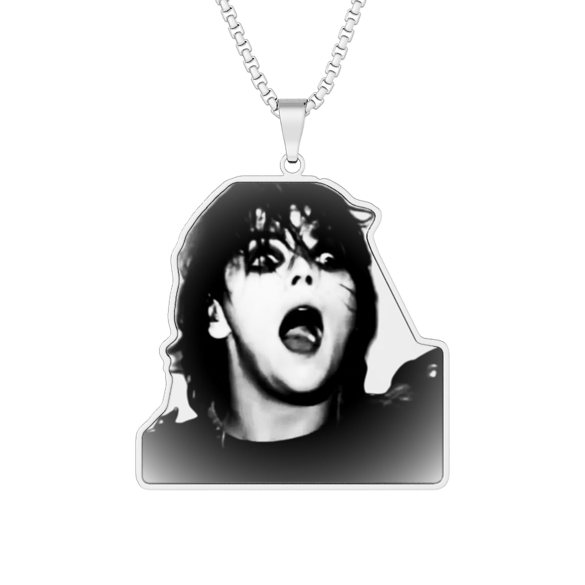 Gerard Pendant Necklace 1'' x 1'' Stainless Steel