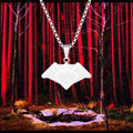 Twin Peaks Symbol Pendant Necklace 1'' x 1'' Stainless Steel