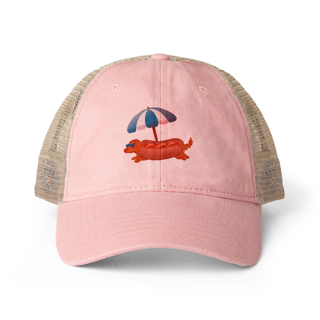 Hot Dog Dachshund Women's Cap One size Dusty Pink Floral