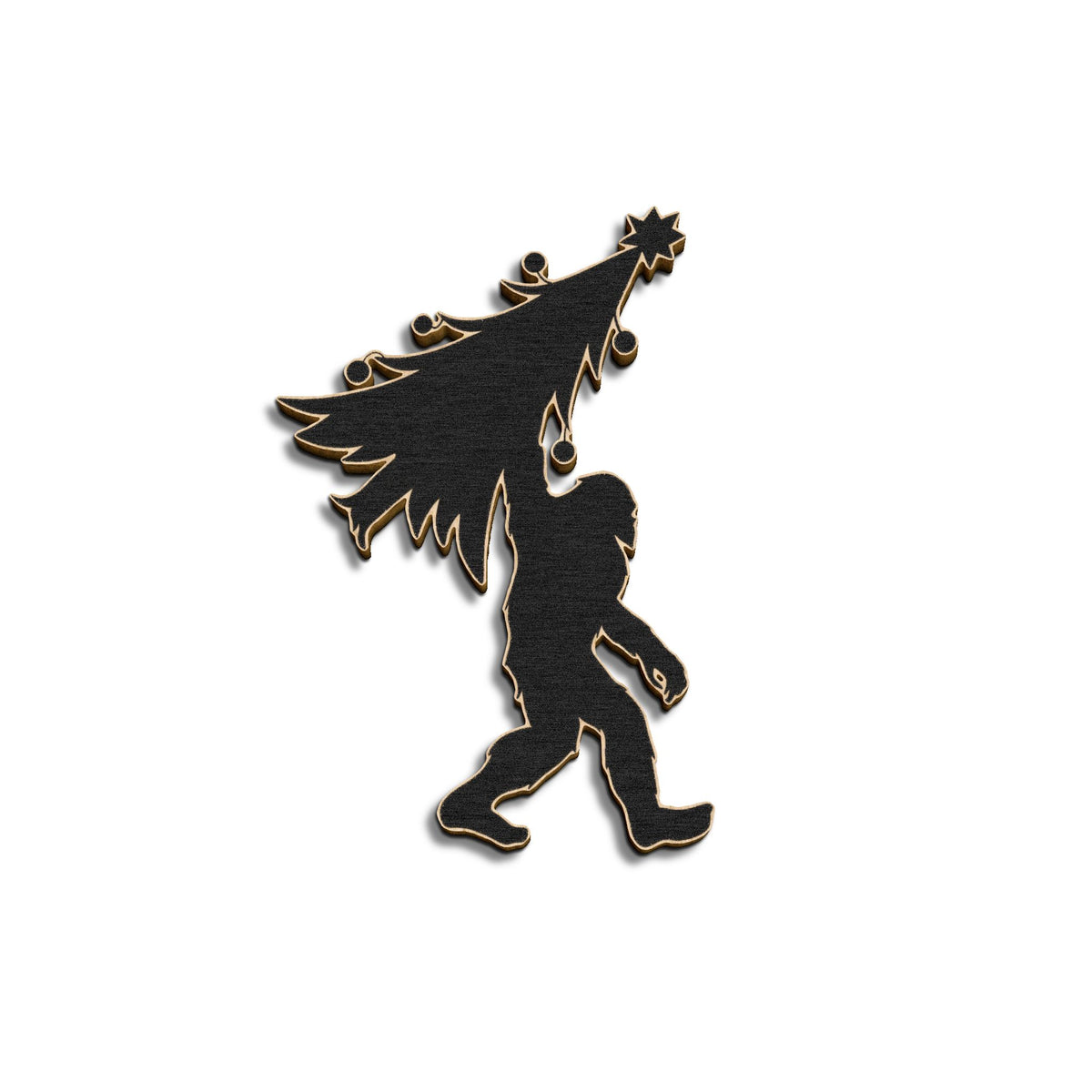 Bigfoot Christmas Tree Wooden Ornament 3.54" x 3.54"