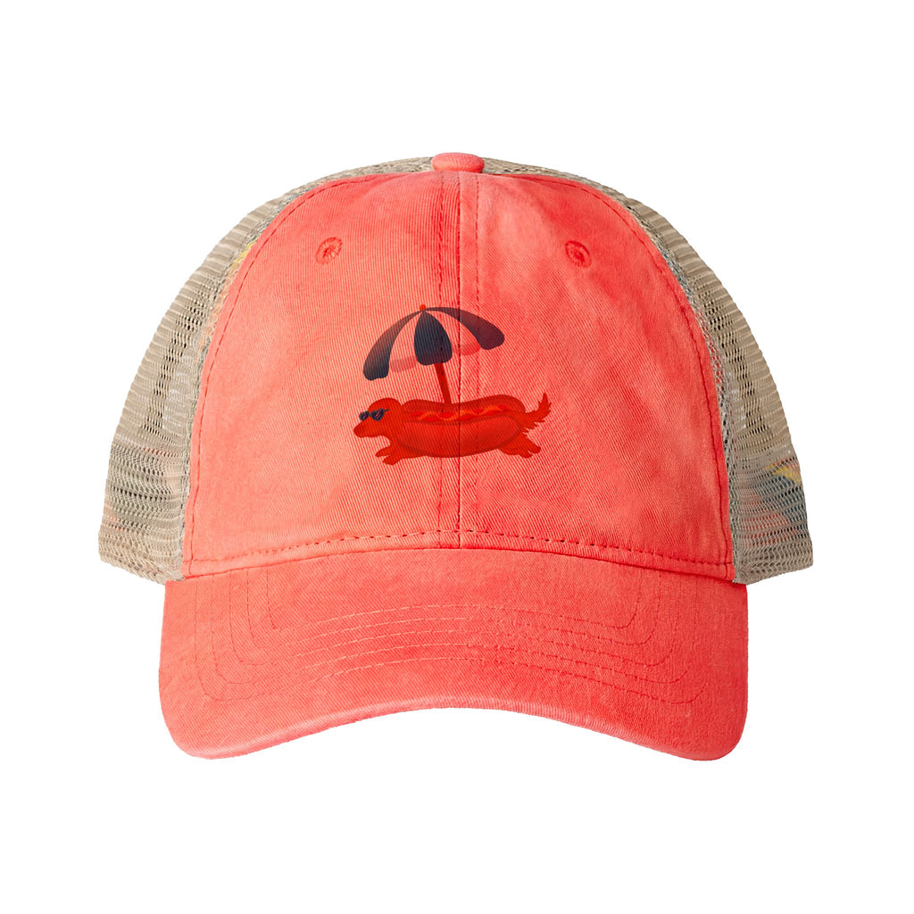 Hot Dog Dachshund Women's Cap One size Sherbet Stripes