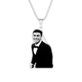 Luigi Pendant Necklace 1'' x 1'' Stainless Steel