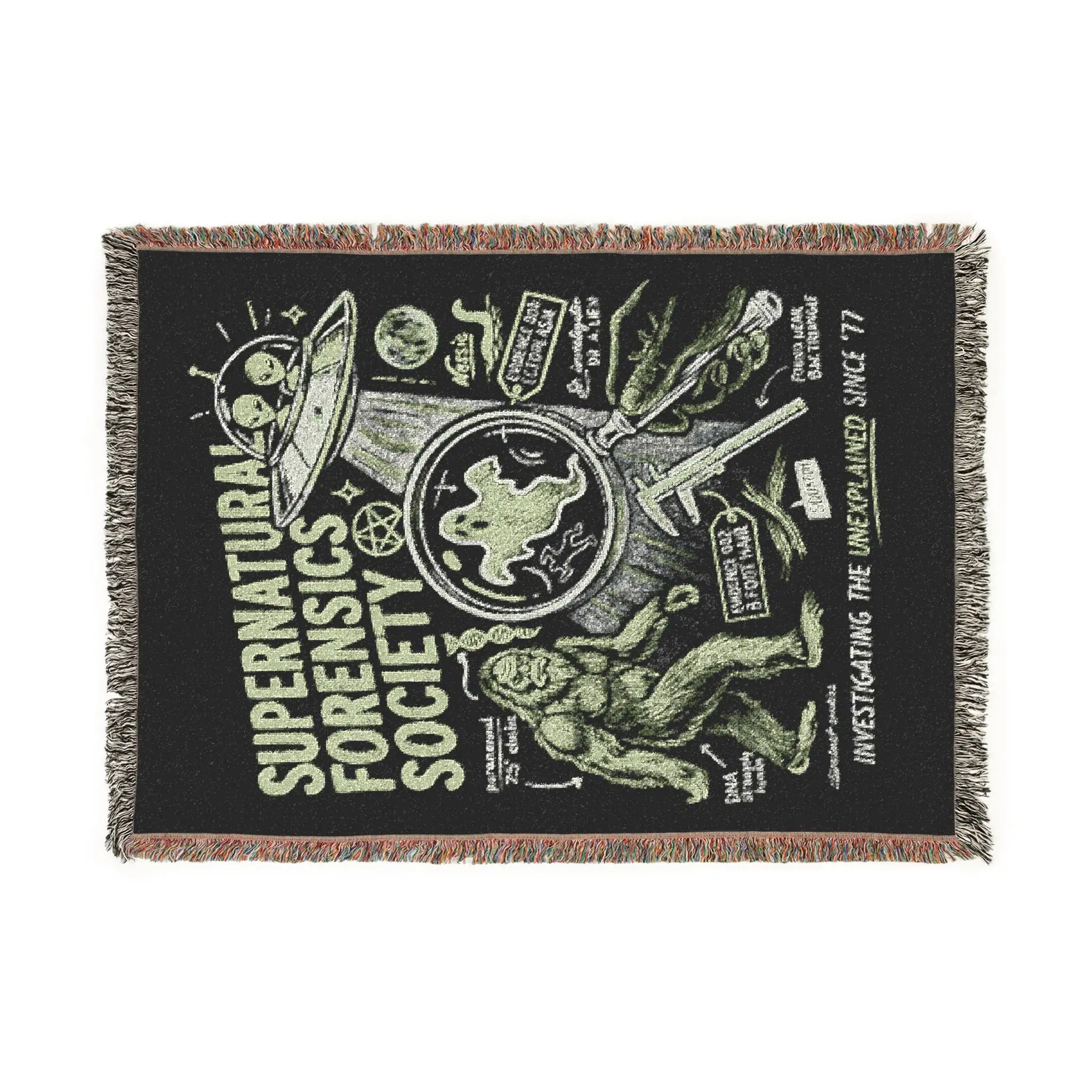 Woven Blanket — Supernatural Forensics Society Vintage Badge Throw 52'' × 37''