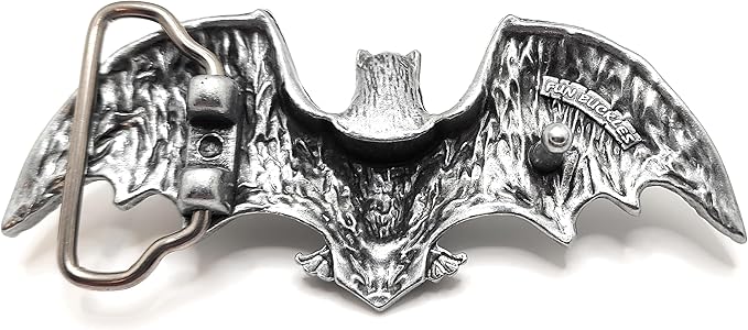 Generic Fanged Flying Bat Metal Gothic/Fantasy Black Belt Buckle