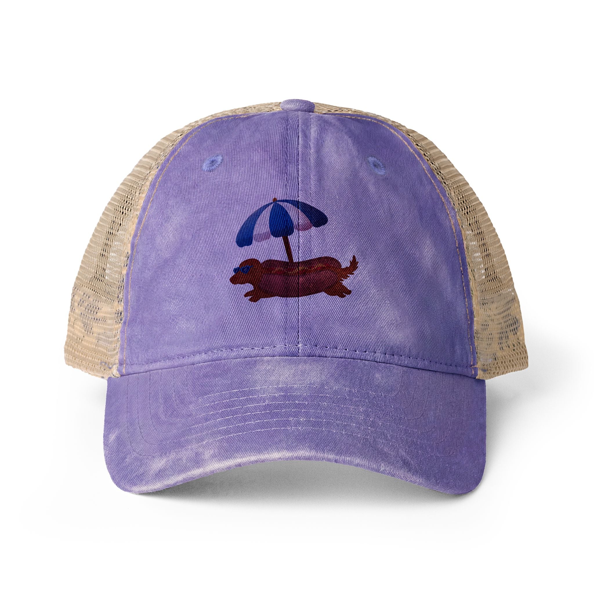 Hot Dog Dachshund Women's Cap One size Violet Floral Khaki