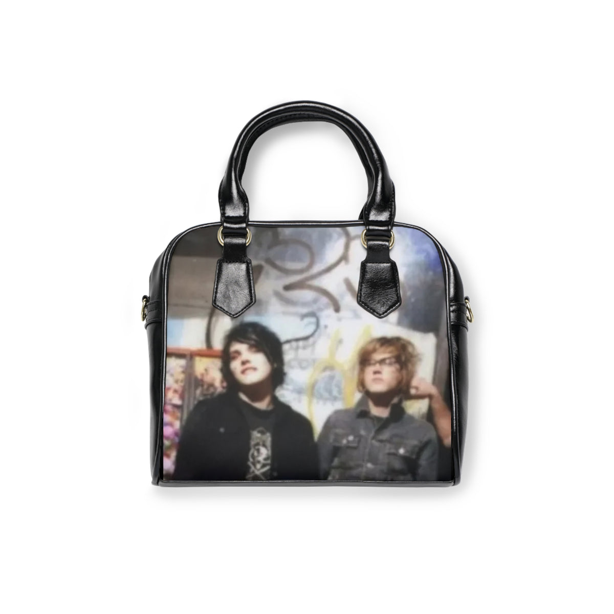 Brothers Shoulder Handbag 9.45" x 8.27" Black