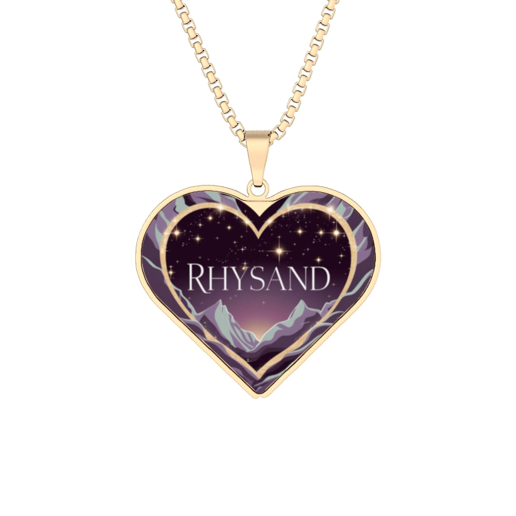 Rhysand ACOTAR Pendant Necklace 1'' x 1'' Gold Plated