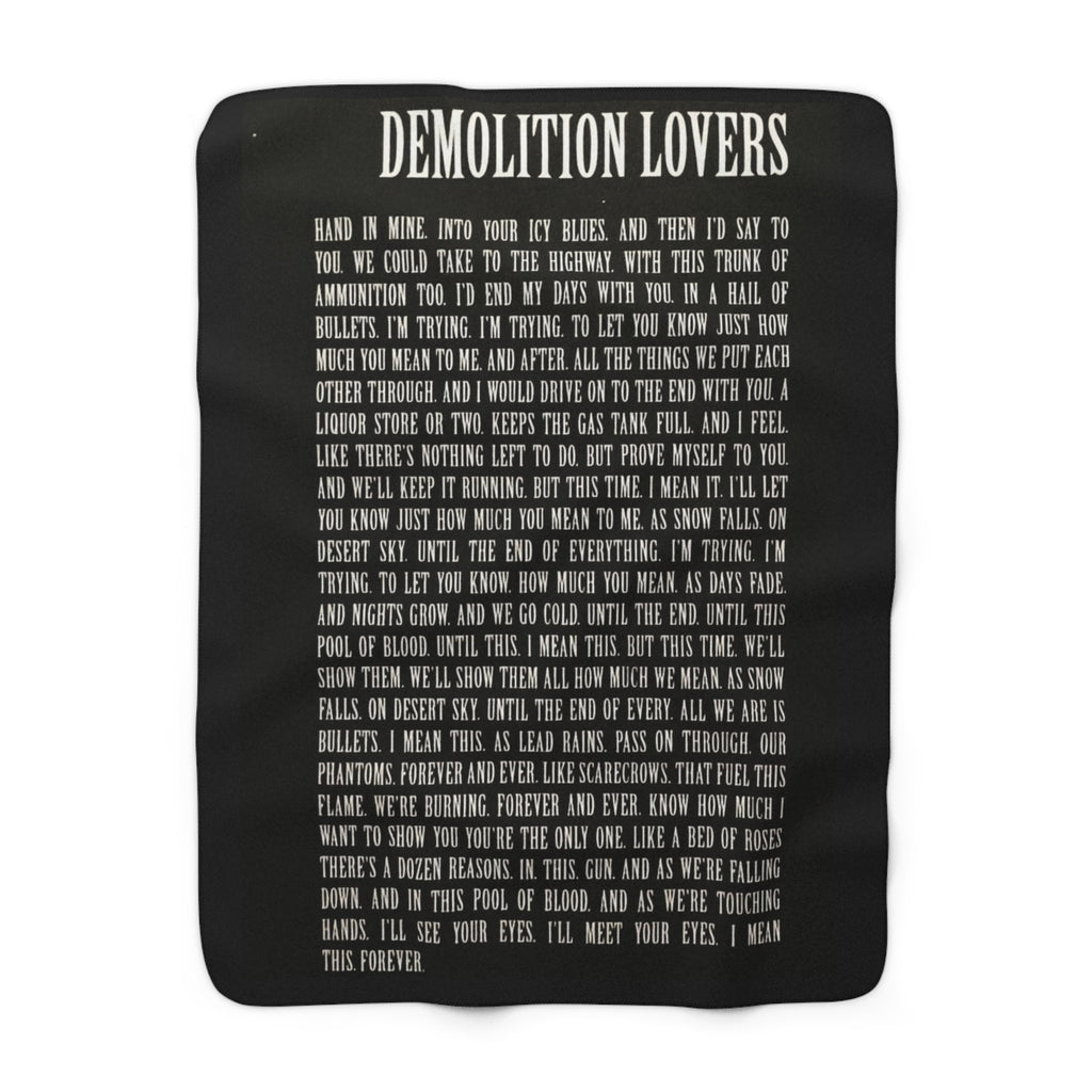 Sherpa Blanket with Demolition Lovers Lyric Print 50" × 60"