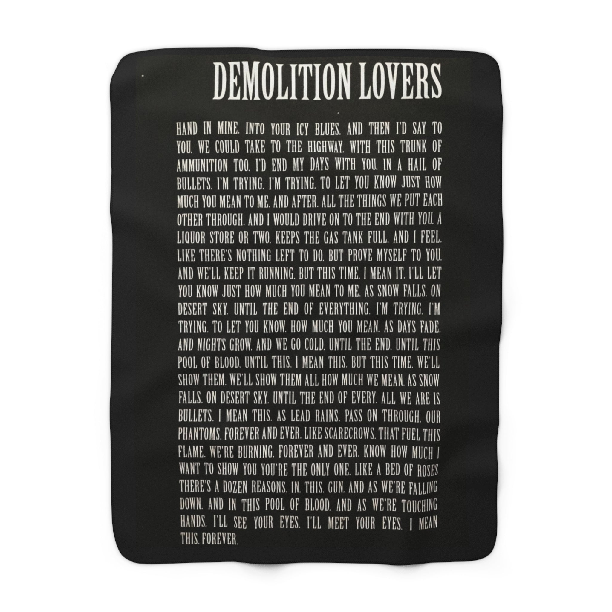 Sherpa Blanket with Demolition Lovers Lyric Print 50" × 60"