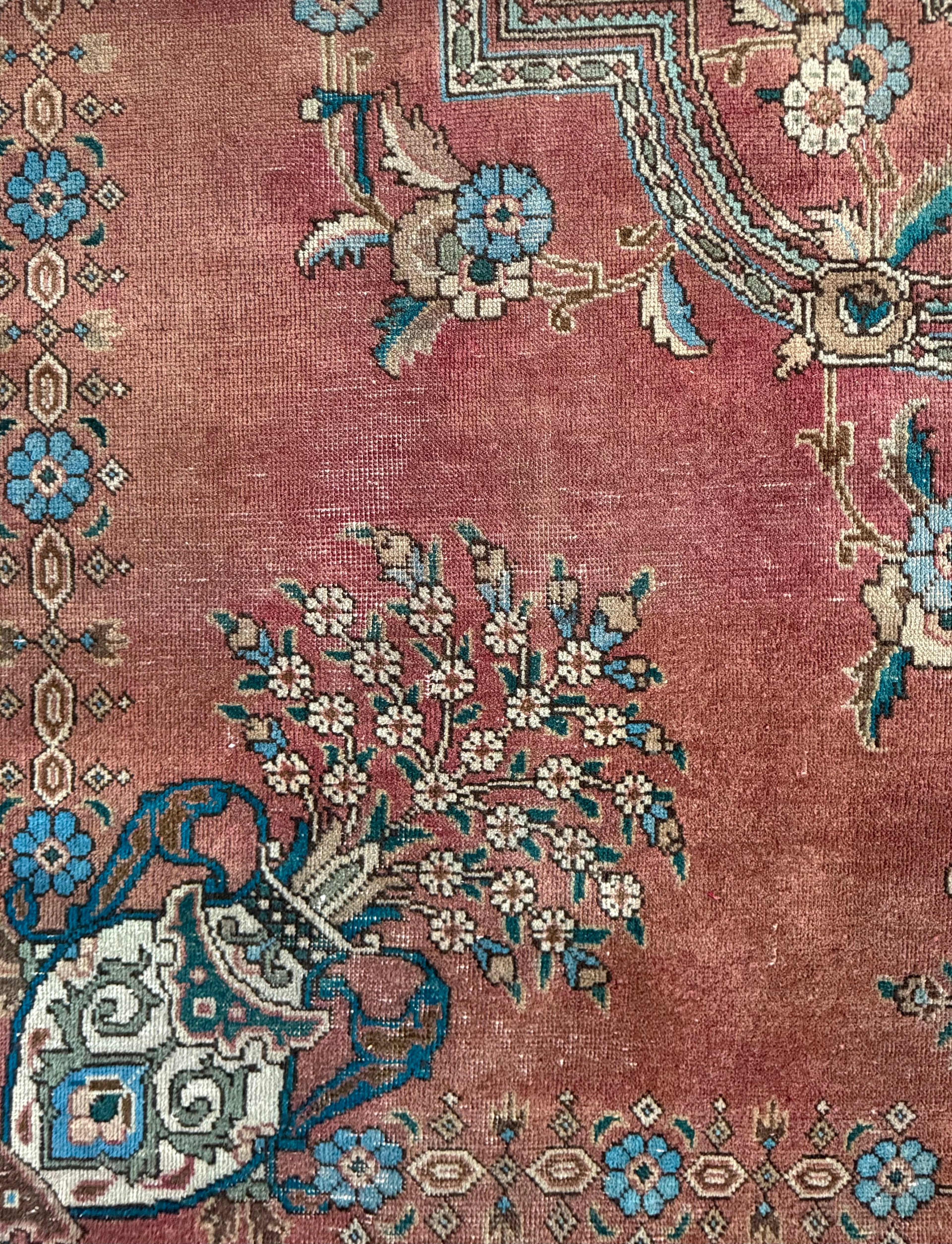 Vintage Rug Cat Scratchers Muted red brown jewel tones