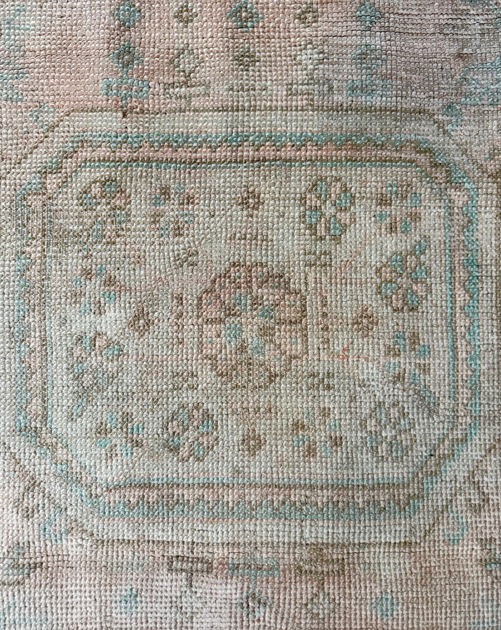 Vintage Rug Cat Scratchers Muted cream with light pink and blue