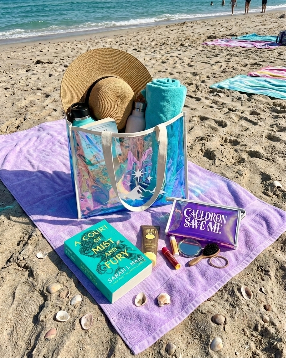 Cauldron Save Me Holographic Beach Tote Bag